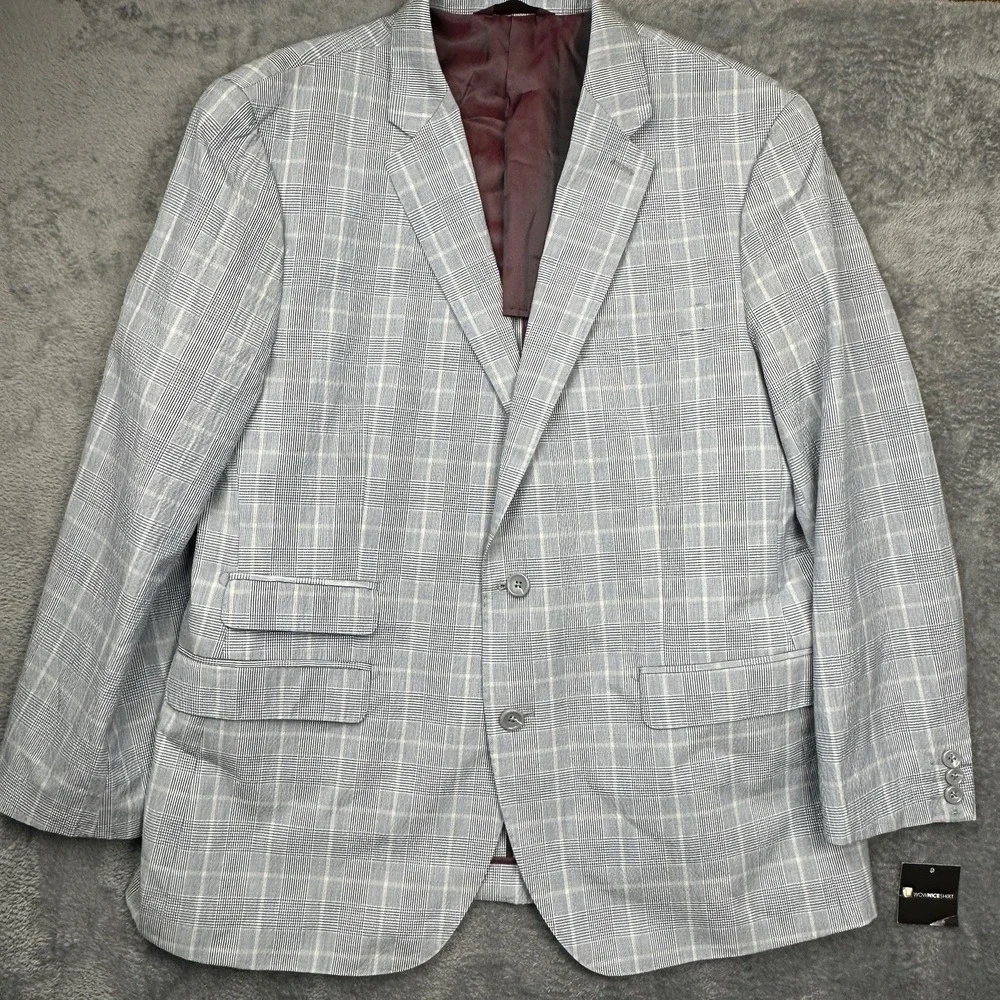 Trend MaxMan Blazer Jacket Men's 44R Gray Blue Wool Cotton Blend